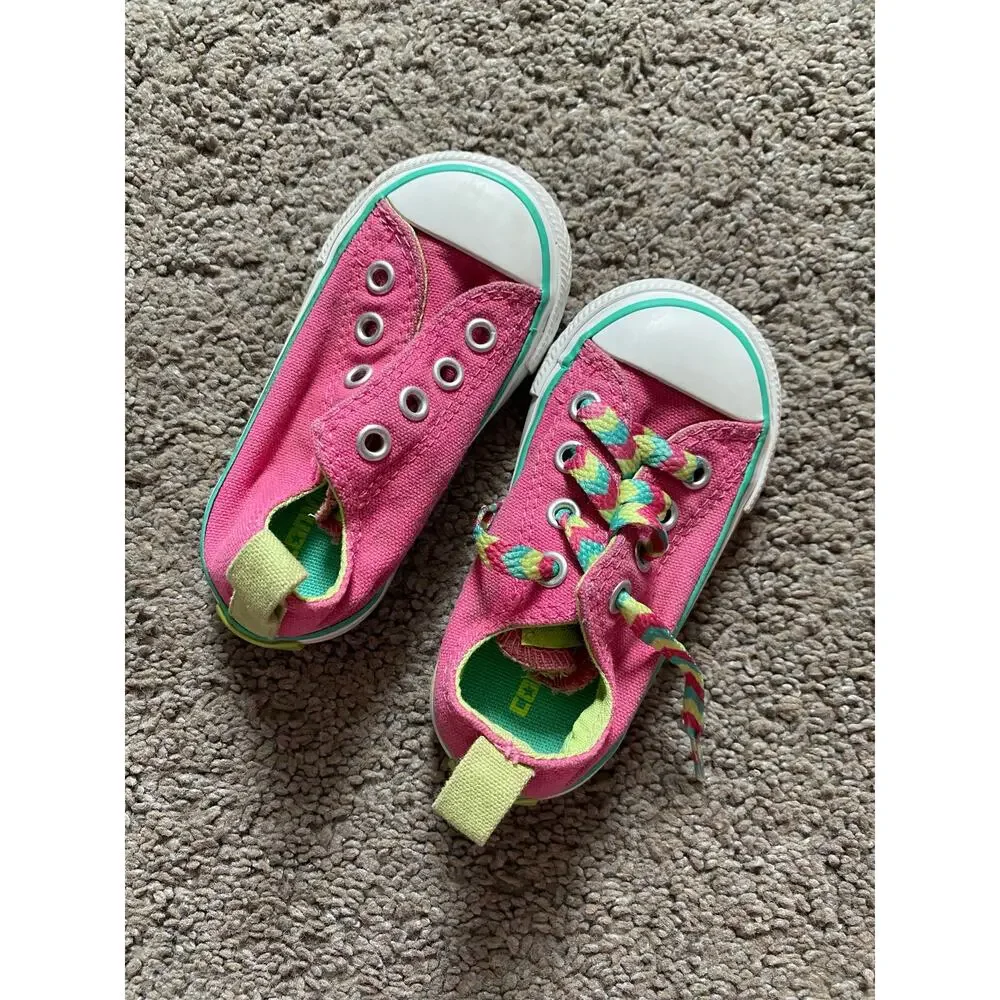 Girls Pink Converse All Star Shoes- size 5